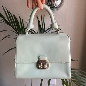 Ted Baker Mint Green Leather Mini Top Handle Bag